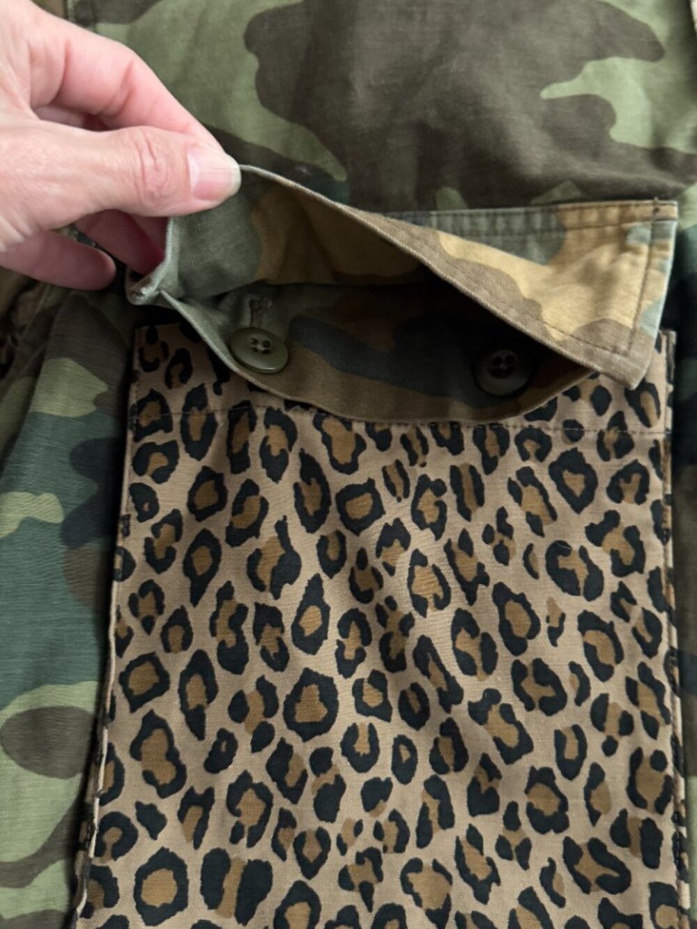 R13 Surplus Patchwork Camo Leopard Cropped Military Jacket | Medium $300 or OBO - Picture 7 of 12